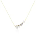 Gold-plated necklace featuring curved row of five baguette-cut cubic zirconia - Arrow Smile Necklace