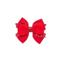 Handgefertigte rote Valentinstag-Haarschleife mit dreilagigem Ripsband und Glitzerndem - Glitzer Ripsbandschleife Stil (MC5002 Haarklammer) / Rot