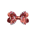 Rote Glitzerherz Haarschleife für Kinder als Valentinstag Party Zubehör Geschenk - Gestreiftes Herz-Ausschnitt Schleife Stil (MC6562 Haarklammer) / Rot Schwarz Weiß