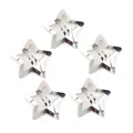 Set of 5 minimalist silver metal star-shaped snap hair clips for women and girls - Single Style (1)