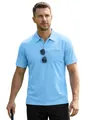 Polo bleu clair à manches courtes pour homme avec poche et tissu respirant de qualité - Bleu ciel