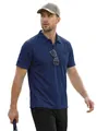 Polo classique bleu marine pour homme avec poche et tissu respirant confortable. - Bleu marine