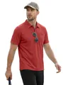 Polo d'été respirant haut de gamme pour homme en rouge éclatant avec poche poitrine - Bordeaux