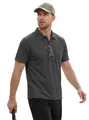 Polo premium à manches courtes respirant gris foncé pour homme avec poche poitrine - Gris clair