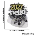 2027 Happy New Year hair clip with black and gold tinsel and stars - 2027 Hello Style