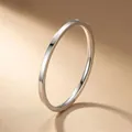 Elegante minimalistische zilveren ultradunne roestvrijstalen gladde ring voor dames dagelijks - Maat 5 / Ultradun spiegeloppervlak / 1mm Breedte / Staalkleur