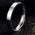 Minimalistische zilveren roestvrijstalen dunne effen ring voor dames gepolijste afwerking - Maat 5 / Binnen Gebogen Vlak Oppervlak Spiegel / 4mm Breedte / Staalkleur