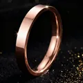 Elegante minimalistische roségouden roestvrijstalen damesring met gepolijste glans - Maat 7 / Binnen Gebogen Vlak Oppervlak Spiegel / 4mm Breedte / Roségoud