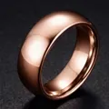 Klassischer hochglanzpolierter Titanstahlring in Roségold mit glattem Kuppelfinish - Größe 7 / 8mm Breit / Roségold