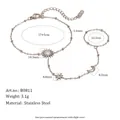 Détails des dimensions du bracelet bague en acier inoxydable soleil lune étoile. - Style Étoile Lune Soleil (B0811) / Argent