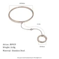 Bracelet-bague en acier inoxydable argenté, dimensions : 60,8 mm, 11 cm, 18,0 mm - Style Gourmette Circulaire Relié (B0929) / Argent