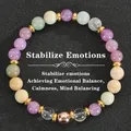 Vue détaillée d'un bracelet en perles de pierre naturelle pour l'équilibre émotionnel. - Style Stabilité Émotionnelle (Stabilize Emotions)