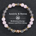 Vue détaillée d'un bracelet en perles de cristal naturel pour soulager le stress - Style Soulagement de l'Anxiété-1 (Anxiety Relief-1)