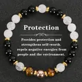 Healing tiger eye and obsidian bead bracelet for protection and positive energy - Protection-13