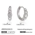 Dettaglio con dimensioni e peso degli orecchini a cerchio in acciaio inossidabile - Chiusura per Orecchio in Zirconia Pavé Argento (JDE0312242-S)