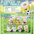 Collection de figurines de football en résine chat et chien mignon pour bureau - HX-165 Meow Dog FIFA Boîte 6 / 1pc Aléatoire