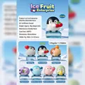 Coffret de 7 figurines pingouin et fruits en résine pour décoration de bureau - 1pc Aléatoire / Série Rotative Manchot Fruit de Glace (A017)