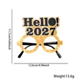 2027 New Year party glasses in black and gold glitter finish with measurements - New Year Glasses / Hello 2027 Style