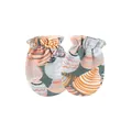 Detailed view of baby anti-scratch mittens with colorful seashell pattern - Shell Pattern / Colorful