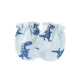 Soft cotton baby anti-scratch mittens with cute dinosaur print and elastic wrists for newborns - Dinosaur Print / Light Blue