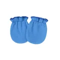 Soft blue cotton anti-scratch mittens for newborns with elastic cuffs and cozy fit - One Size / Elastic Mittens / Sapphire Blue
