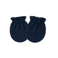 Navy blue newborn baby anti-scratch mittens with elastic ruffled cuffs - One Size / Elastic Mittens / Navy Blue