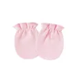 Soft pink cotton anti-scratch mittens for newborns and infants with elastic cuffs - One Size / Elastic Mittens / Pink