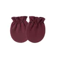 Soft burgundy newborn anti-scratch mittens with elastic cuffs for babies 0-1 year old - One Size / Elastic Mittens / Burgundy