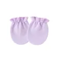 Soft lilac newborn anti-scratch baby mittens with elastic cuffs for daily infant care - One Size / Elastic Mittens / Light Purple