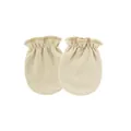 Soft beige cotton anti-scratch baby mittens with comfortable elastic ruffles for newborns - One Size / Elastic Mittens / Apricot