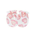 Soft baby anti-scratch mittens with pink heart leopard print for newborns 0-1 years old - One Size / Pink Heart / White