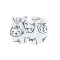 Soft cotton newborn anti-scratch mittens with cute cartoon cat print for infants - One Size / Black Cat Style / White