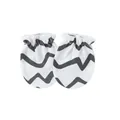 Newborn baby anti-scratch mittens with black zigzag pattern and comfortable elastic cuff - One Size / Grey Curved Pattern Style / White