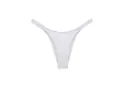 Premium sexy white ice silk thong for women, high-cut sporty G-string variant style - White (V-back)
