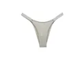 Women's sexy ice silk high cut thong underwear in shimmering light silver finish - Coffee Grey (V-Back)