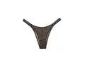 Sexy women's low waist leopard print ice silk thong with striped elastic bands - Leopard (V-Back)