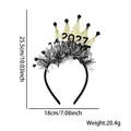 Festlicher 2027 Goldkrone Haarreif für Neujahrsparty mit Silbersilber und Sternen - Neujahrs-Haarband / 2027 Krone Lametta Stil