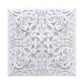Elegant white laser-cut lace wedding invitation card shell for parties and events - White