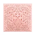 Detailed view of elegant pink laser-cut lace invitation card cover for wedding parties - Light Pink