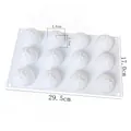 Professional 12-cavity white silicone mold for jelly mousse cake with clear dimensions - 12-Cavity Orange