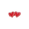 Sparkling red double heart hair clip with rhinestones for girls Valentine Day gift - Red Double Heart Rhinestone Hair Clip (MC071)