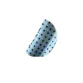 Light blue hair claw clip with brown and yellow polka dots for elegant hair styling - Dot