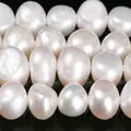Premium 4-5mm natural white freshwater large hole pearl beads for DIY jewelry making - 5A Grade Double-sided Polished Cross Hole (4-5mm)
