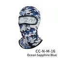Blue camouflage outdoor cycling balaclava mask for wind and sun protection gear - One Size / Ocean Royal Blue