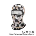 Outdoor cycling balaclava with star camouflage pattern for wind and sun protection - One Size / Star Brown Camo
