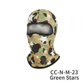 Outdoor camouflage cycling balaclava with green star pattern for full sun protection. - One Size / Star Green Camo