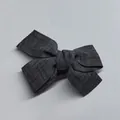Handmade dark grey linen fabric bow hair clip for children and babies hair styling - Dark Grey (56)