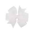 Petite pince à cheveux blanche faite main avec nœud en ruban gros-grain pour bébés - Blanc (000)