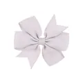 Petite pince à cheveux grise avec nœud papillon en gros-grain pour bébés et filles - Gris Clair (22)