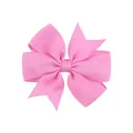 Barrette à cheveux à nœud rose en ruban gros-grain faite à main pour bébés filles - Rose (28)